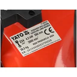 Газонокосарка бензинова YATO з приводом 4.5 кВт ширина різання Ø=56 см травозбірник-62 л (YT-85537) - мініатюра 15