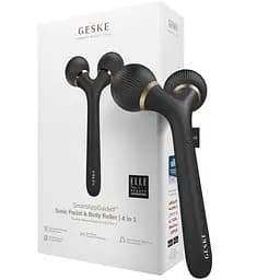 Електронний звуковий ролик для обличчя та тіла GESKE Sonic Facial & Body Roller 4 в 1 сірий