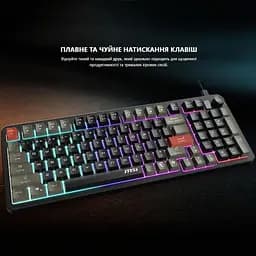 Клавіатура мембранна FORGE GK110 UA 98key, USB-A, EN/UKR/RU, LED, чорний MSI teh0013900 - мініатюра 7