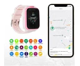 Дитячий смарт-годинник Amigo GO006 GPS 4G WIFI Videocall з відеодзвінком Pink Рожеві - мініатюра 7