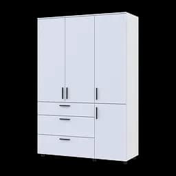 Шафа для одягу Doros Торн Білий 3 ДСП/3Ш (штанга) 135х51.6х200 (44900485) - мініатюра 5
