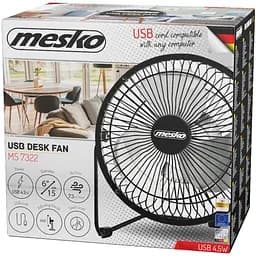 Вентилятор Mesko MS 7322 настільний/ USB/ 4,5Вт/ D=15см/ чорний - мініатюра 8