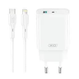 Мережевий зарядний пристрій XO CE29 20W 1USB-A+1USB-C Fast Charger with Lightning cable (NB-Q231A) Білий - мініатюра 4
