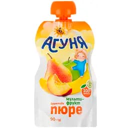 Пюре Агуня Мультифрукт фруктове гомогенізоване стерилізоване для дітей від 6 місяців 90 г