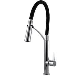 Змішувач кухонний TOPAZ MODERNO TMD-8817 чорний гофрогусак лійка-душ для миття посуду
