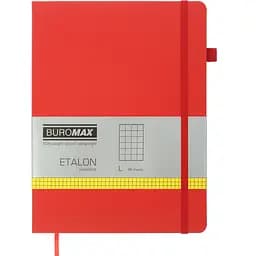 Книга записна Buromax Etalon в клітинку 250х190 мм червона 96 аркушів (BM.292160-05)