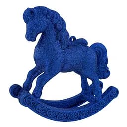 Елочная игрушка MIS LT Лошадь-качалка 11х4х11,5 см синий