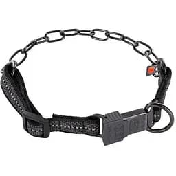 Нашийник для собак Sprenger Adjustable Collar with Assembly Chain з нейлоном воронена сталь 3 мм, 55-60 см