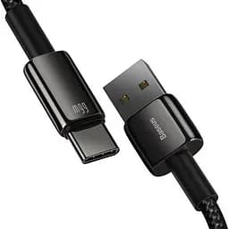 Кабель Baseus Tungsten Gold Fast Charging Cable USB to Type-C 66W 1m CATWJ-B01 Black - мініатюра 3