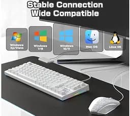 Клавиатура игровая механическая Aula Mechanical F-3032 White keycaps + 21 Yellow keys KRGD Brown - мініатюра 10
