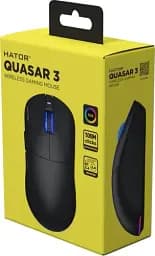 Миша бездротова Hator Quasar 3, Black, Bluetooth / 2.4GHz / USB, оптична (сенсор PixArt PMW 3311), до 12000 dpi, 35G, перемикачі Hator Optical 100M / Huano 3M, акумулятор 600 mAh (HTM730) - мініатюра 4