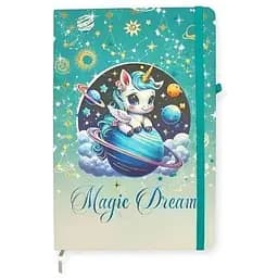 Блокнот на гумці Malevaro Магічні сни 761285ML 80 аркушів Бірюзовий