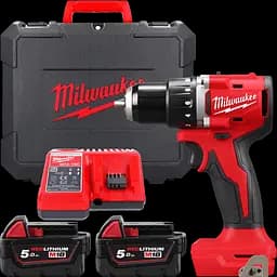 Дриль-шуруповерт акумуляторний безщітковий MILWAUKEE, M18 BLDDRC-502С, 60.5Нм (ЗУ, 2х5Аг, кейс) - мініатюра 3