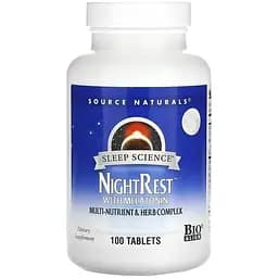 Натуральна добавка Source Naturals Sleep Science NightRest Melatonin, 100 таблеток