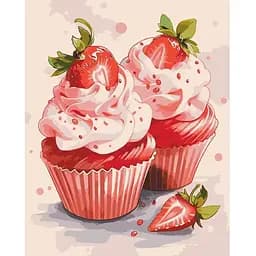 Картина за номерами ArtCraft Полуничний капкейк 40x50 см (12022-AC)