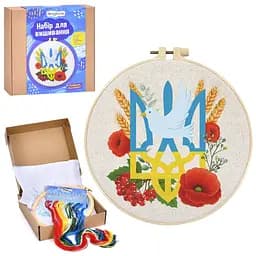 Детский набор для вышивания "Украина/маки/пшеница/Тризуб" DYEK1023 пяльце 20 см