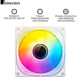 Кулер до корпусу JONSBO (FR-505W ARGB White) - мініатюра 4