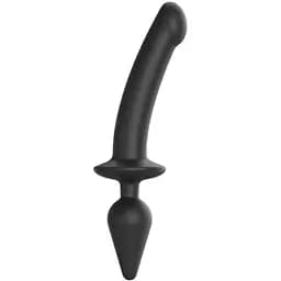 Анальна пробка з дилдо 2 в 1 Strap-On-Me Switch Plug-In Dildo Black XXL діаметр 5.2/3.9 см