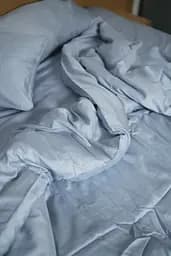 Комплект постельного белья сатин Ukrainian Sky синий - двухспальный