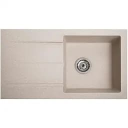 Гранітна кухонна мийка Romzha Quadro Bezhevy (401) з крилом