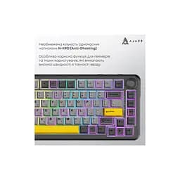 Клавіатура Ajazz AK820 MAX PLUS Daydream Switch RGB Wireless/Bluetooth/USB Black (AK820MAX-DD-BGY) - мініатюра 10