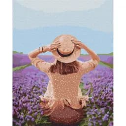 Картина по номерам Brushme Путешественница в лавандовом поле 40x50 см