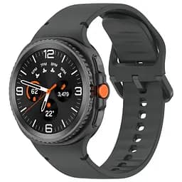 Силіконовий ремінець на смарт годинник Samsung Galaxy Watch 8 40mm/8 Classic 46mm/8 44mm, Silicone, dark grey, зі зручною застібкою, на фітнес браслет, ArmorStandart (ARM86861)