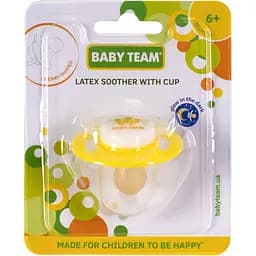 Пустушка латексна Baby Team, класична, нічна, 6+ міс., жовтий (3225) - мініатюра 5
