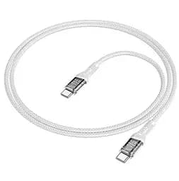 Кабель Type-C - Type-C Hoco U111 Transparent Discovery 60 W 1,2 м серый