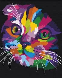 Картина за номерами на підрамнику Brushme Веселкове кошенятко