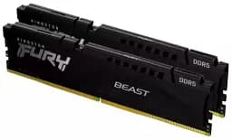 Пам'ять 16Gb x 2 (32Gb Kit) DDR5, 6000 MHz, Kingston Fury Beast, Black, 36-44-44, 1.35V, з радіатором, EXPO (KF560C36BBE2K2-32)