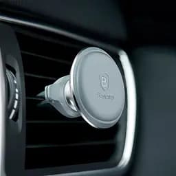 Автотримач Baseus Magnetic Air Vent Car Mount Holder with Cable Clip Silver (SUGX-A0S) [73613] - мініатюра 3