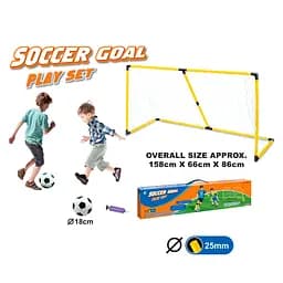 Футбольні ворота 158x66x86 см, сітка, м’яч, насос MR1379