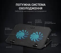 Охолоджувальна підставка для ноутбука до 15.6 дюйма GamePro GPCP-413 2xUSB 2xfans - мініатюра 8