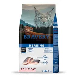 Сухой корм для кошек склонных к аллергии с сельдью BRAVERY Herring Adult Cat 7 кг