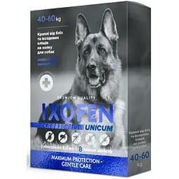 Краплі проти іксодових кліщів, бліх та комарів Unicum Ixofen для собак 40-60 кг 2 піп. x 6 мл