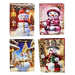 Пакет новорічний паперовий M Snowman, 26x32x10 см, 6 шт. в упаковці, R33006-M