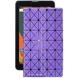 Чохол StatusCASE з екошкіри для планшету Bravis NB753 3G Фіолетовий ромб
