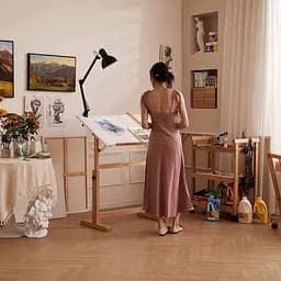 Стіл художній креслярський Meeden 6063, 90x60x84 см, дерев'яний, регульована висота - мініатюра 8
