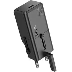 МЗП Hoco AC25 Mini PD30W (1USB-C) universal travel charger Black - мініатюра 4