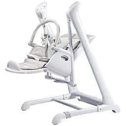 Крісло-гойдалка + стільчик для годування Caretero Indigo Light Grey - мініатюра 2