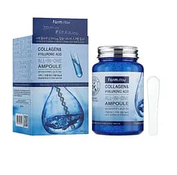 Ампульная сироватка з колагеном і гіалуроновою кислотою Collagen and Hyaluronic Acid All-In-One Ampoule FarmStay 250 мл
