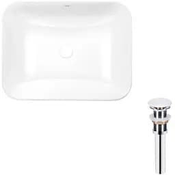 Комплект Qtap Scorpio: Раковина врезная прямоугольная 510х390х145 мм White + Донный клапан PU02 (QT1411K490WN47290)