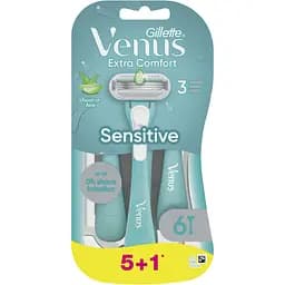 Одноразові станки для гоління (бритви) жіночі Venus Sensitive Extra Comfort 6 шт. - мініатюра 2