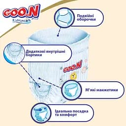 Підгузки-трусики Goo.N Premium Soft 3 (7-12 кг), 100 шт. (2 уп. х 50 шт.) - мініатюра 5