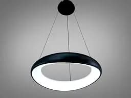 Стильна підвісна LED люстра кільце для спальні Diasha 0470A BK чорна 52 см 36W регульована за висотою