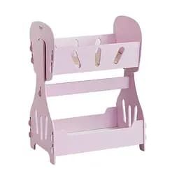 Кроватка для кукол двухярусная, качалка №8005Р МАСЯ розовая, в коробке
