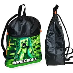 Рюкзак-мішок для взуття, спортивної форми Майнкрафт «Minecraft» дитяча сумка для змінки з розширювачем (01285)