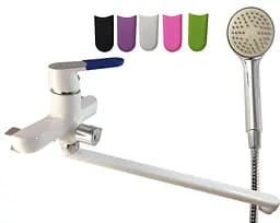 Смеситель для ванны длинный гусак белый Ø35 Frap 1/10 F2234 Белый