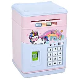 Копилка-сейф детская MK 5398 с кодом отпечатком музыкой и USB с единорогом